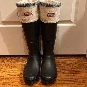 Tall Black Hunter Boots with Liners